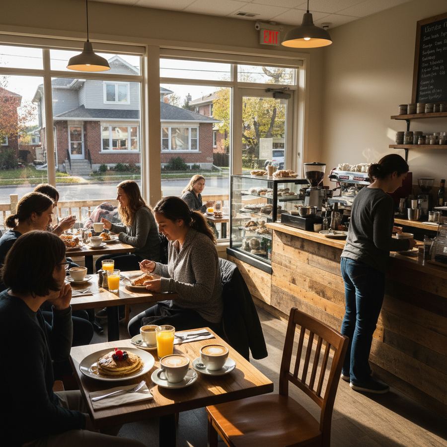 Coffee and pastry at a local Orleans cafe