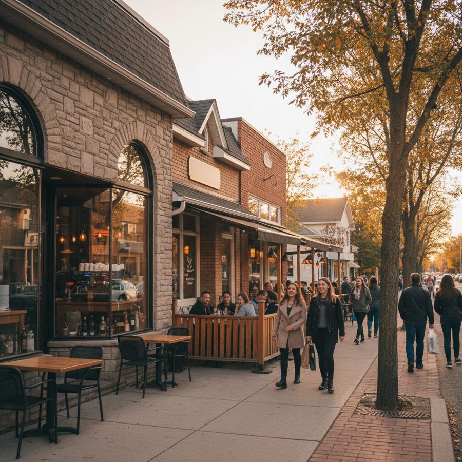 Restaurant patios along St-Joseph Boulevard in Orleans