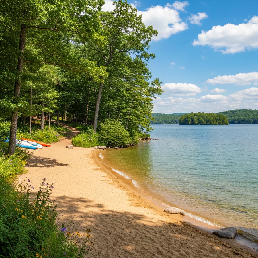 Families at Petrie Island beach in Orleans