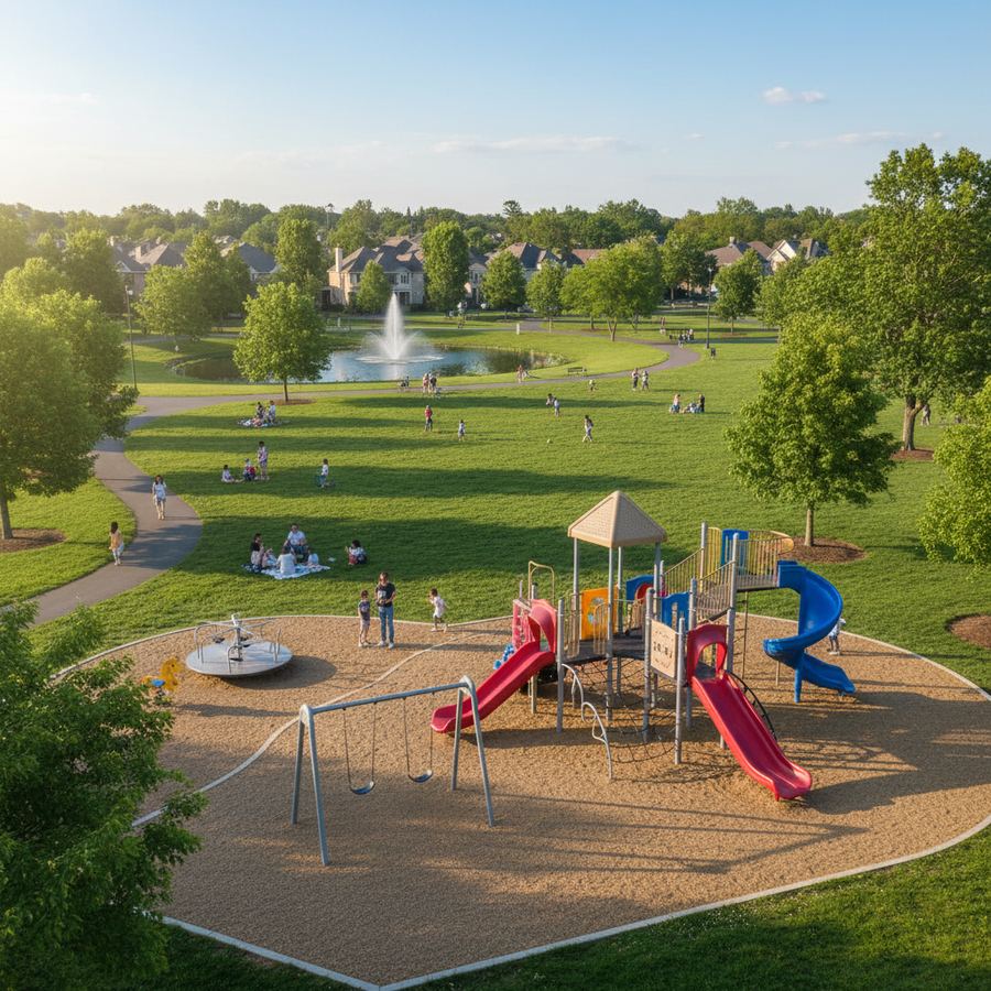 Children playing at the Millennium Park playground in Orleans
