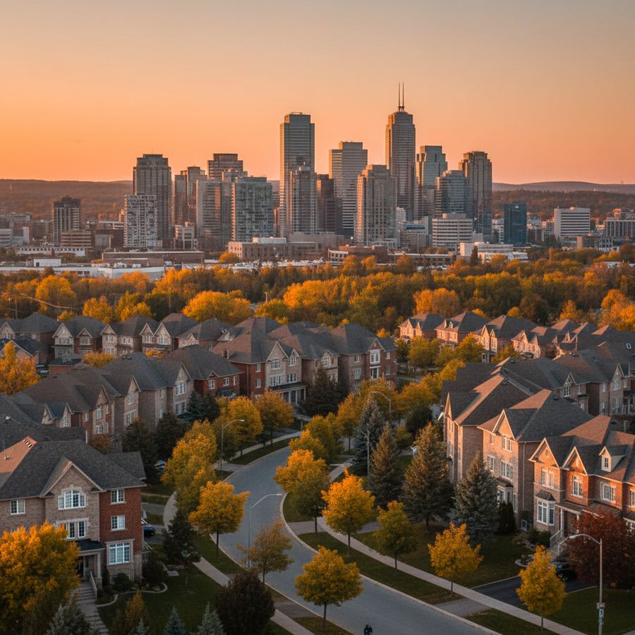 Commercial district along Centrum Boulevard in Orleans