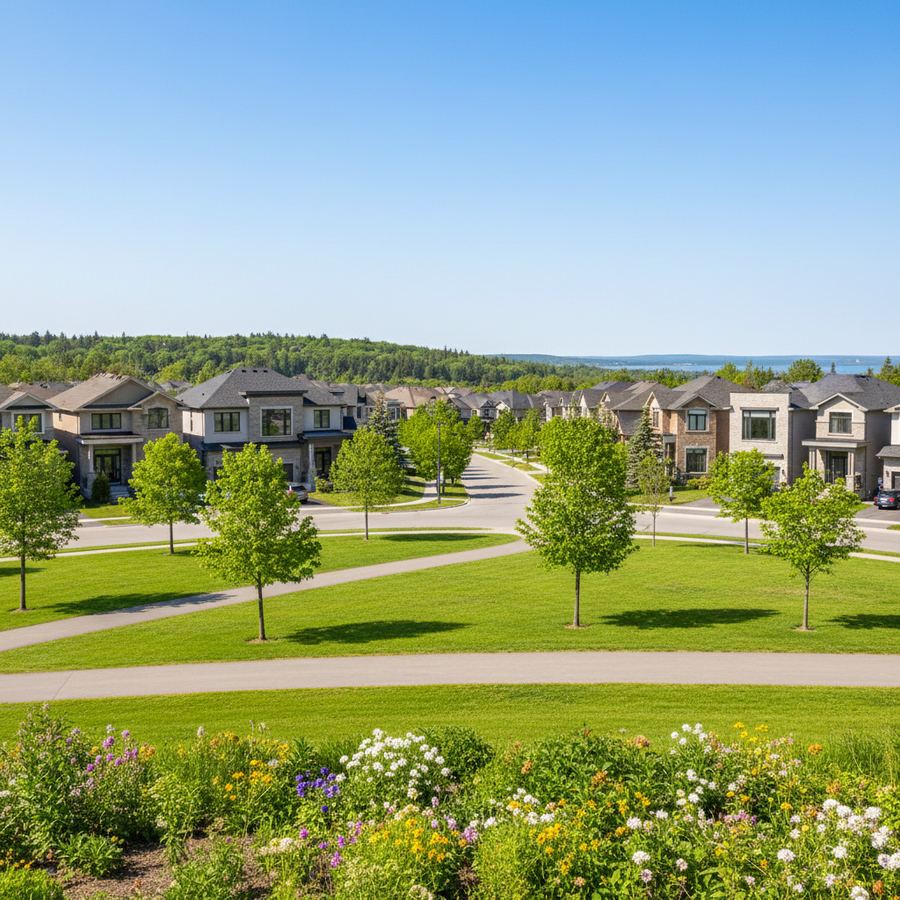 Tree-lined street in Convent Glen, Orleans